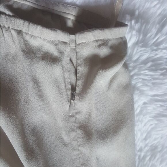 Eileen Fisher Tan Crop Crepe Lightweight Pull on Elastic Waist Pants Size Large - Picture 2 of 6